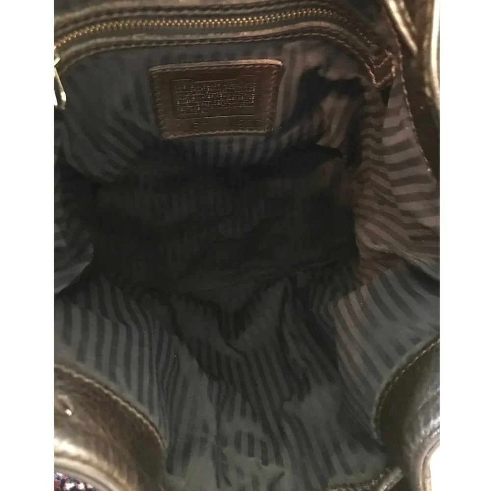 Vintage Coach Sonoma Dark Brown Leather Drawstring Bucket Bag Crossbody Purse